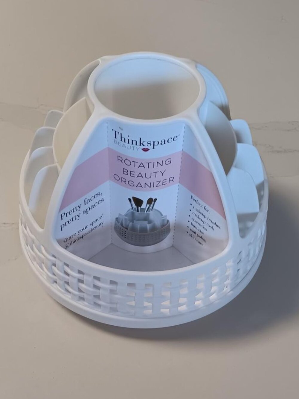 THINKSPACE Rotating Beauty Organizer White NEW